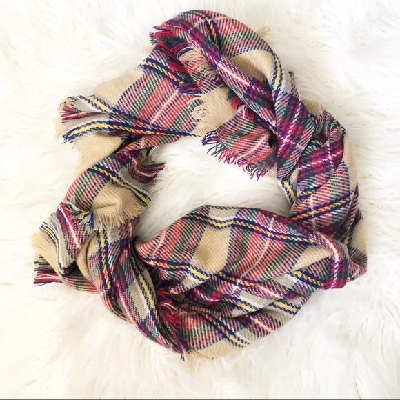 Plaid blanket scarf - Picture 2 of 4
